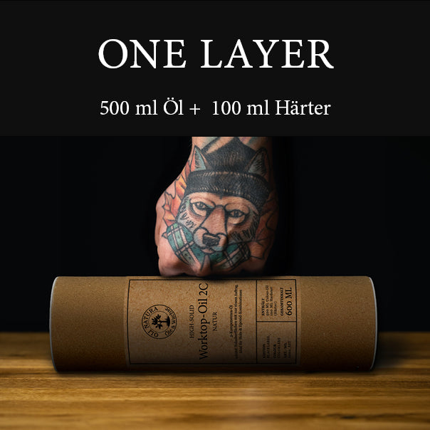 2K Holzöl Worktop Oil 2C in Blacklabel Runddose mit integriertem Härter – One Layer System