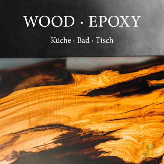 Epoxid und Holz Tisch mit geölter Oberfläche