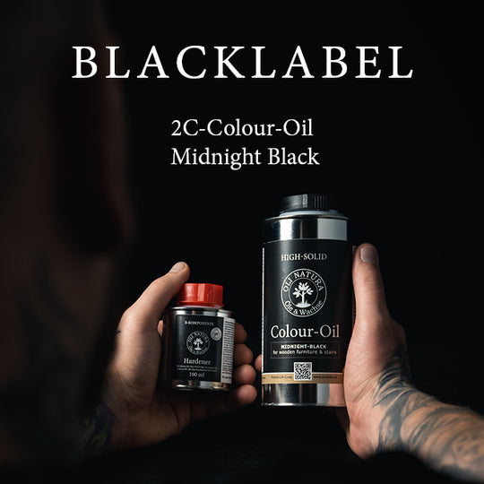 OLI-NATURA Colour-Oil 2C Midnight Black – High-Solid Holzöl mit Härter für Möbel und Treppen