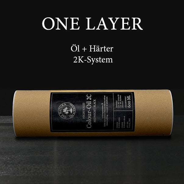 One Layer Holzöl-System von OLI-NATURA – Colour-Oil 2C mit Hardener für Färbung und Schutz in einem Auftrag