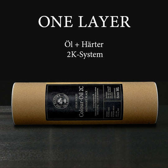 One Layer Holzöl-System von OLI-NATURA – Colour-Oil 2C mit Hardener für Färbung und Schutz in einem Auftrag
