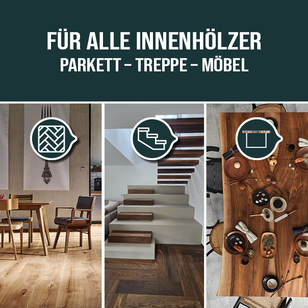 HS Profiöl von OLI-NATURA – universelles Holzöl für Parkett, Treppen und Möbel im Innenbereich.