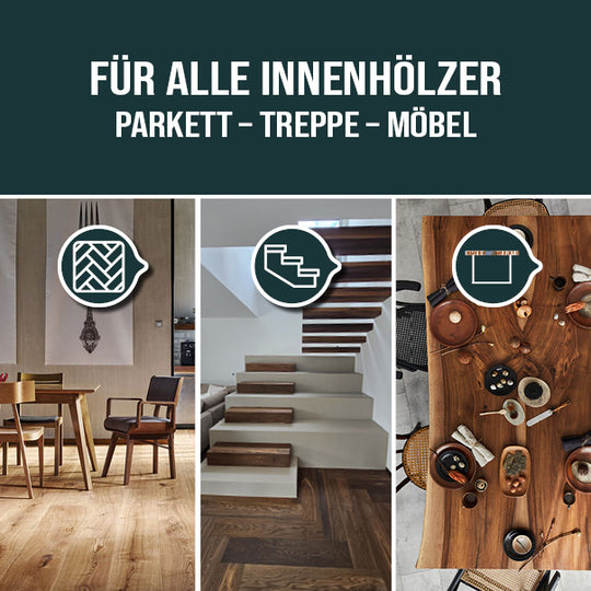HS Profiöl von OLI-NATURA – universelles Holzöl für Parkett, Treppen und Möbel im Innenbereich.
