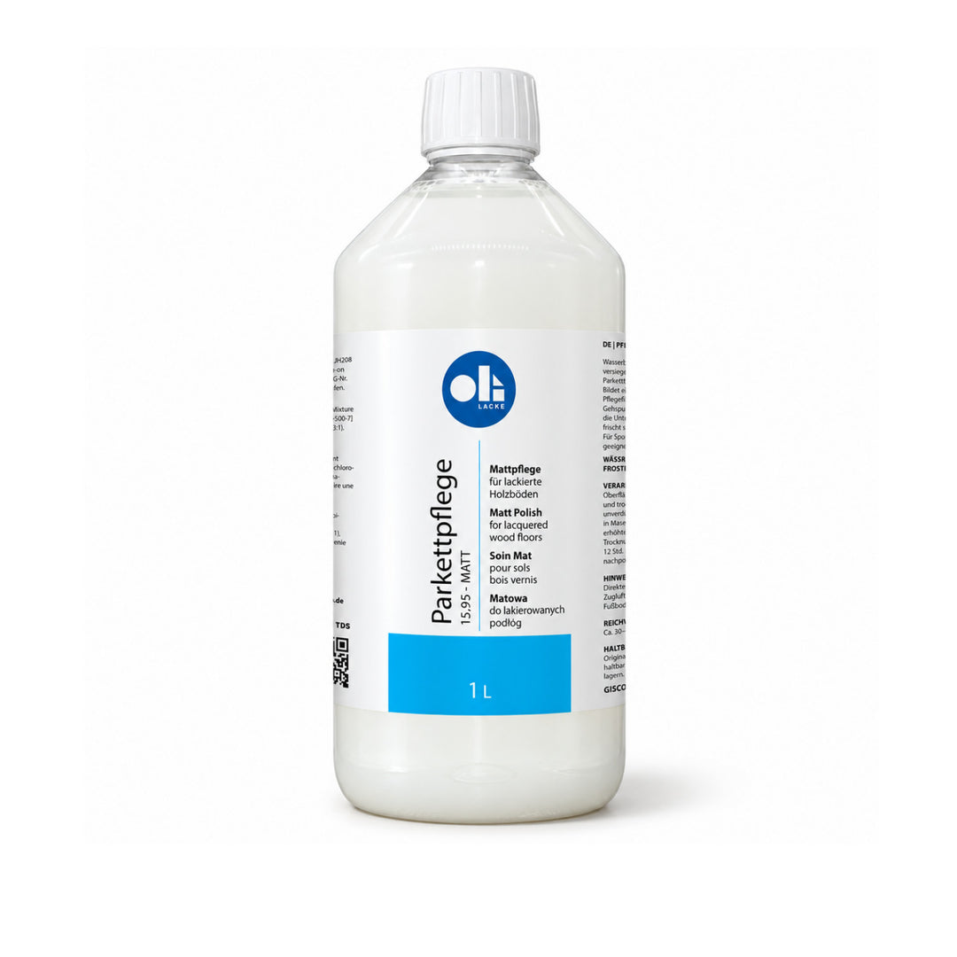 OLI AQUA Parkettpflege 15.95 Matt für lackierte Holzböden, 1-Liter-Flasche