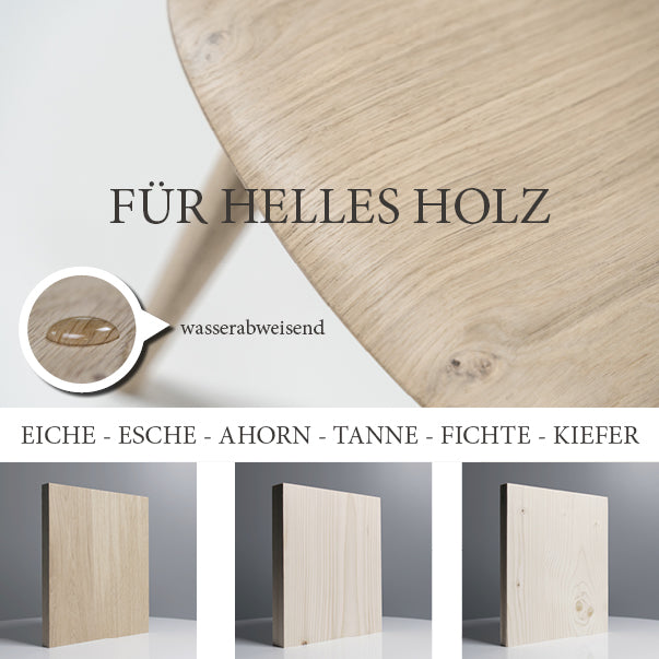 Rohholzeffektöl für helle Hölzer wie Eiche, Esche, Ahorn, Tanne, Fichte und Kiefer